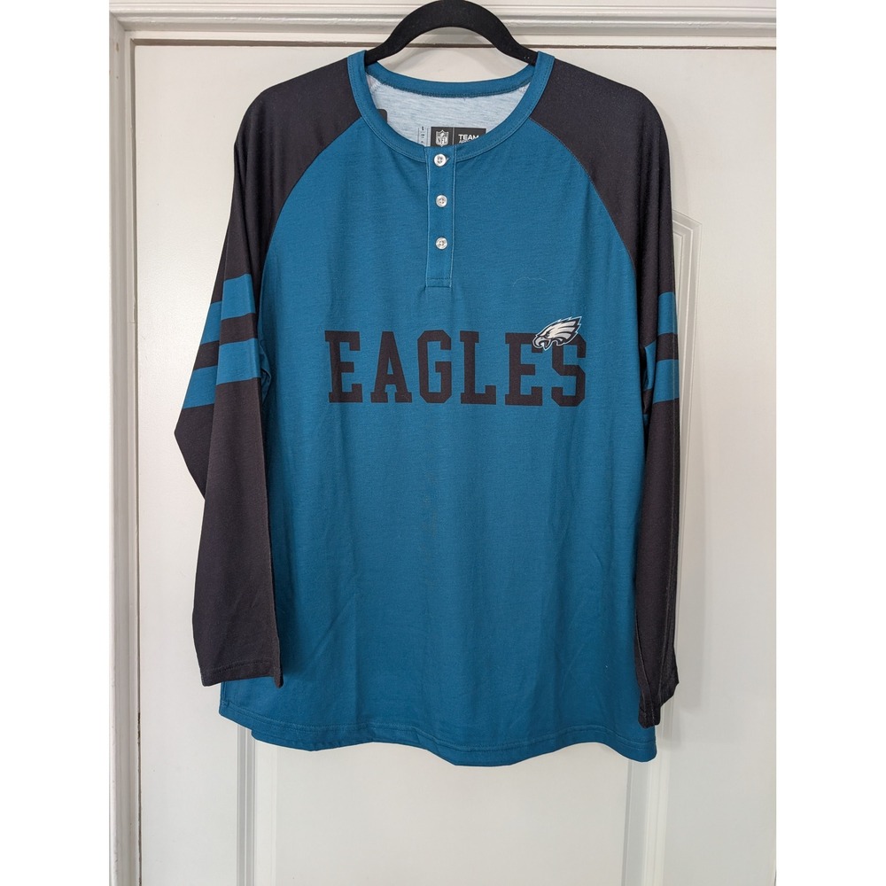 FOCO NFL Philadelphia Eagles Long Sleeve Henley‎ Shirt Size Large NWTS fanatic